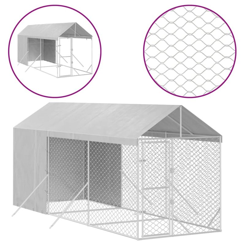 vidaXL chenil extérieur pour chiens Acier