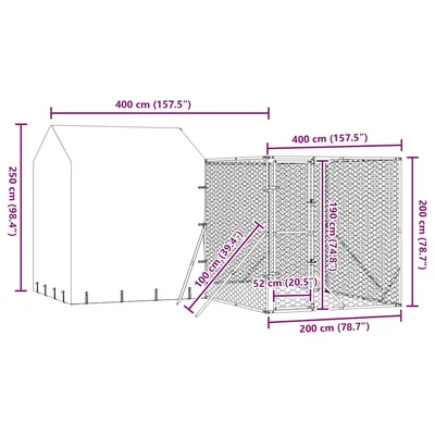 vidaXL chenil extérieur pour chiens Acier