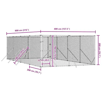 vidaXL chenil extérieur pour chiens Acier