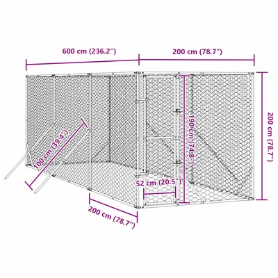 vidaXL chenil extérieur pour chiens Acier
