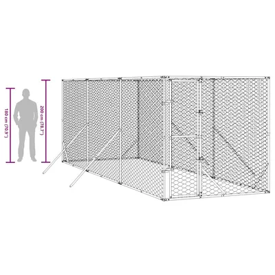 vidaXL chenil extérieur pour chiens Acier