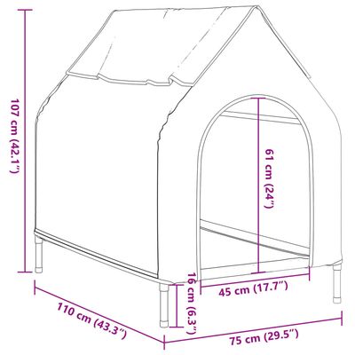vidaXL niche pour chien Tissu