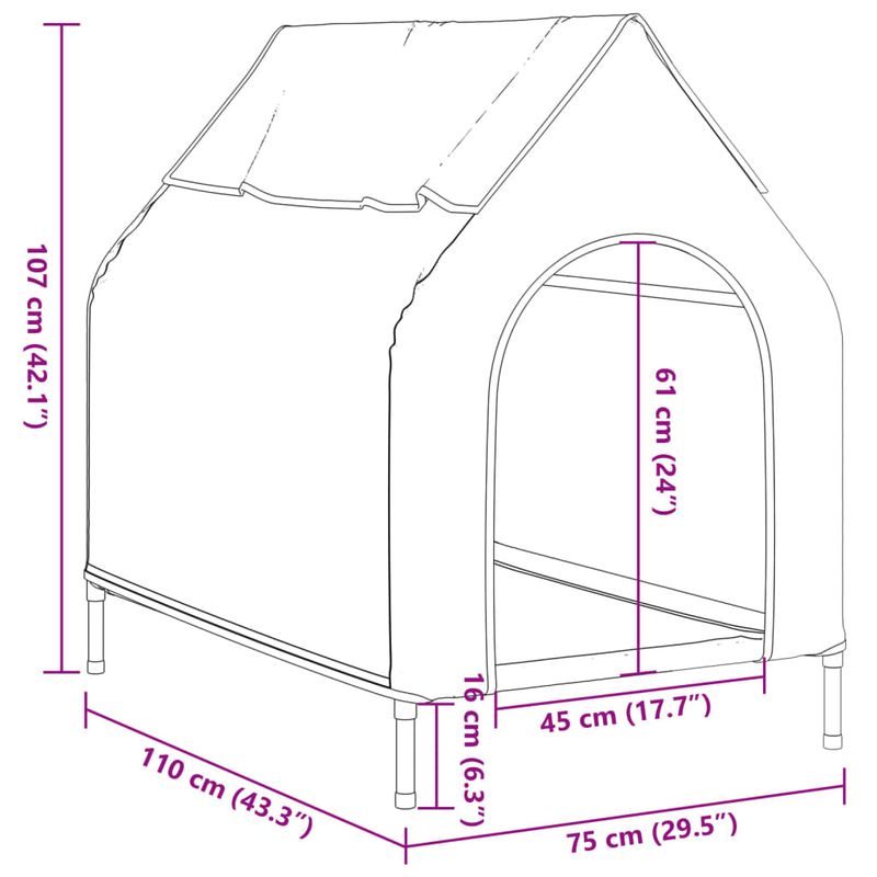 vidaXL niche pour chien Tissu