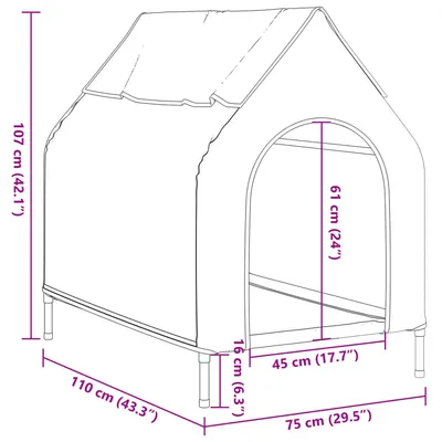 vidaXL niche pour chien Tissu