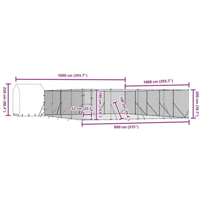 vidaXL chenil extérieur pour chiens Acier