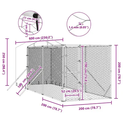 vidaXL chenil extérieur pour chiens Acier
