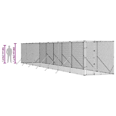 vidaXL chenil extérieur pour chiens Acier
