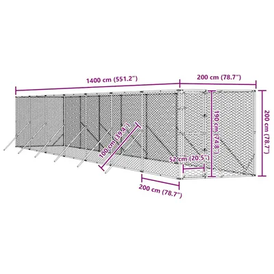 vidaXL chenil extérieur pour chiens Acier