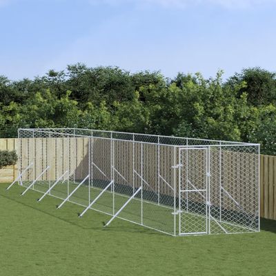 vidaXL chenil extérieur pour chiens Acier