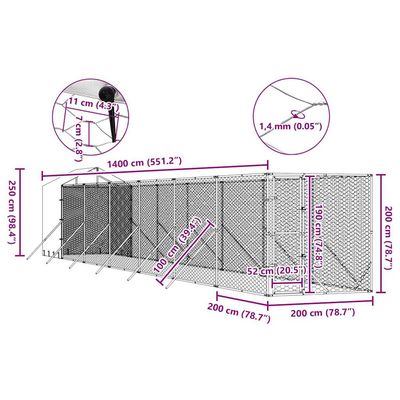 vidaXL chenil extérieur pour chiens Acier