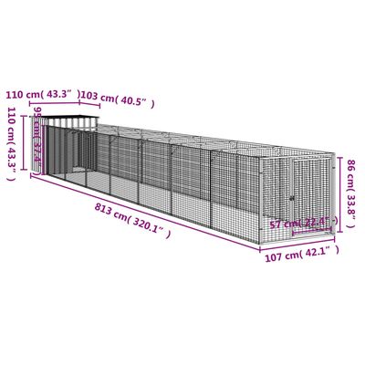 vidaXL niche pour chien Acier