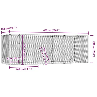 vidaXL chenil extérieur pour chiens Acier