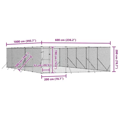 vidaXL chenil extérieur pour chiens Acier