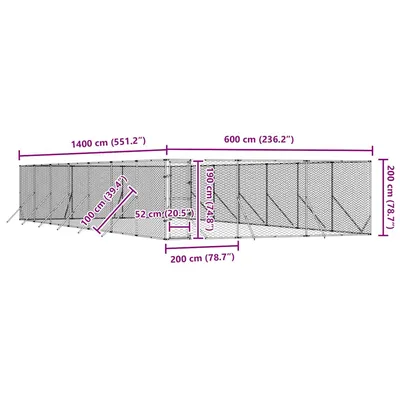 vidaXL chenil extérieur pour chiens Acier