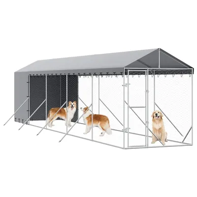 vidaXL chenil extérieur pour chiens Acier