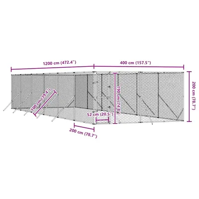 vidaXL chenil extérieur pour chiens Acier