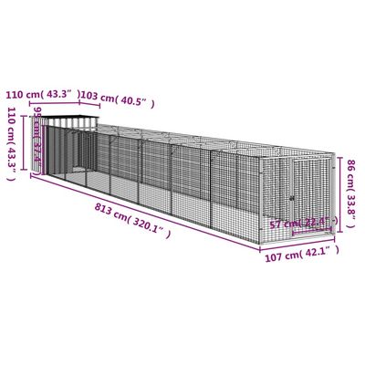 vidaXL niche pour chien Acier