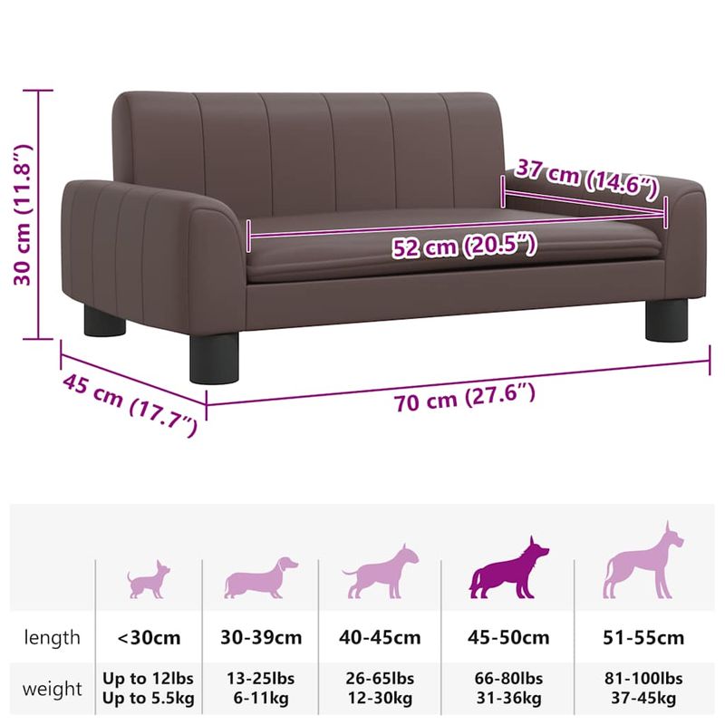 vidaXL lit pour chien Cuir artificiel