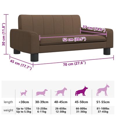 vidaXL lit pour chien Tissu