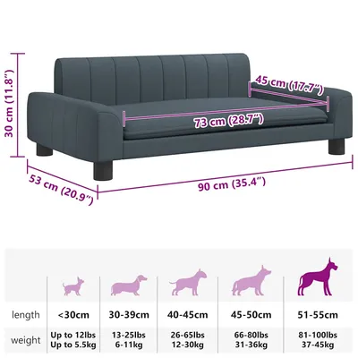 vidaXL lit pour chien Tissu