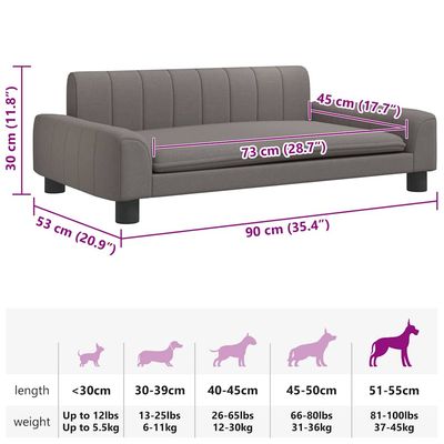 vidaXL lit pour chien Tissu