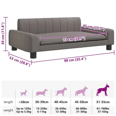 vidaXL lit pour chien Tissu