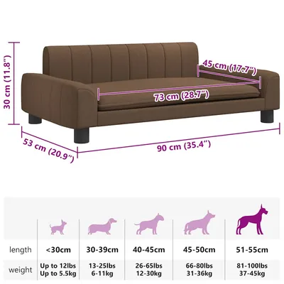 vidaXL lit pour chien Tissu