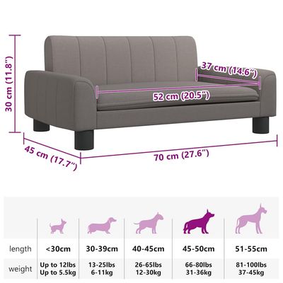 vidaXL lit pour chien Tissu