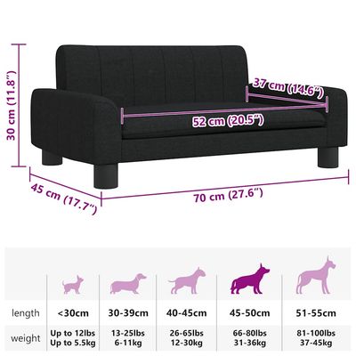 vidaXL lit pour chien Tissu