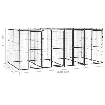 vidaXL niche pour chiens Acier