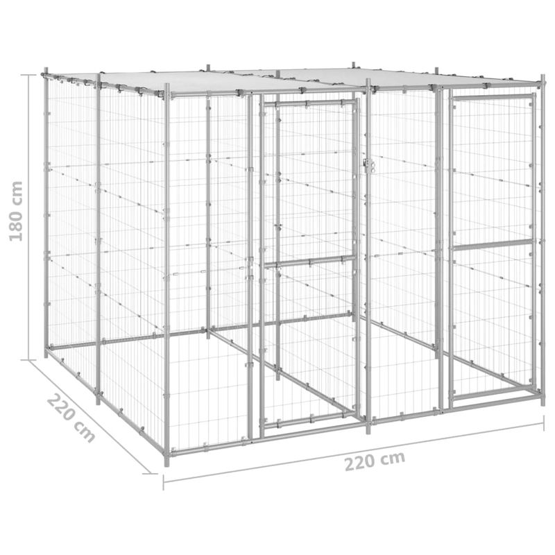 vidaXL niche pour chiens Acier