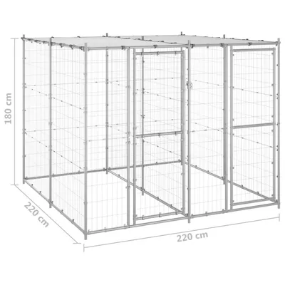 vidaXL niche pour chiens Acier