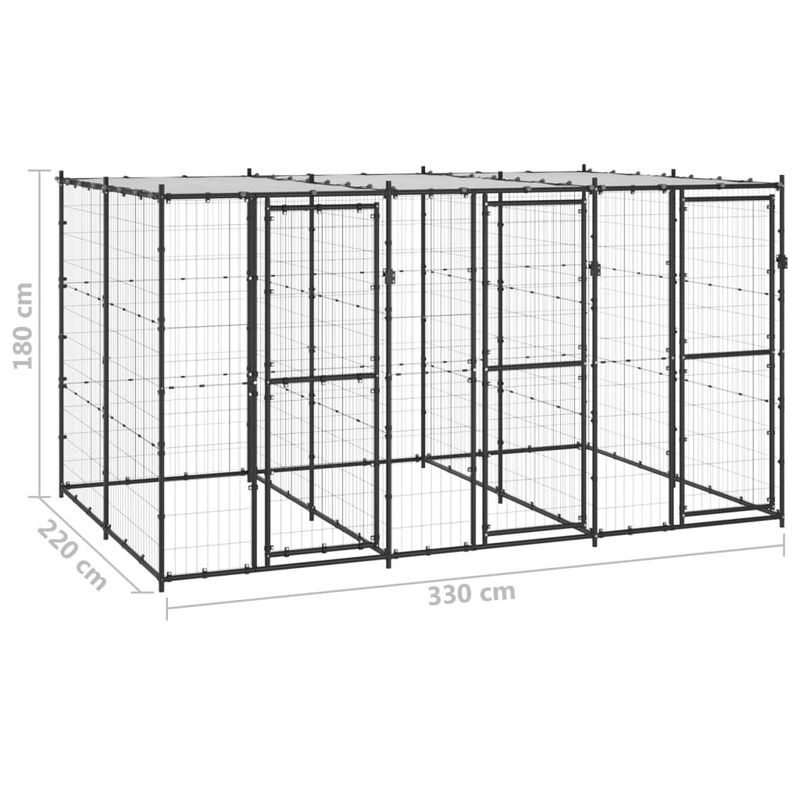 vidaXL niche pour chiens Acier