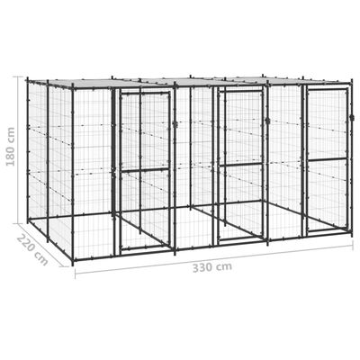 vidaXL niche pour chiens Acier