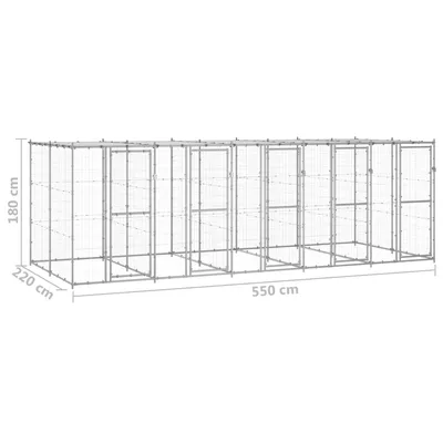 vidaXL niche pour chiens Acier
