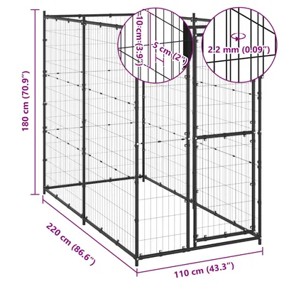 vidaXL niche pour chiens Acier vidaXL niche pour chiens Acier