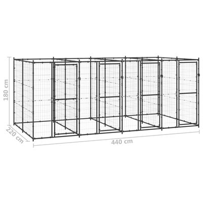 vidaXL niche pour chiens Acier