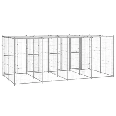 vidaXL niche pour chiens Acier