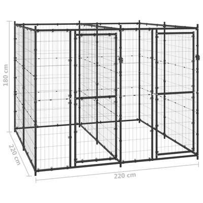 vidaXL niche pour chiens Acier