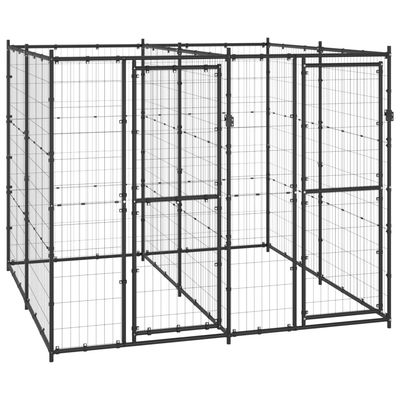 vidaXL niche pour chiens Acier