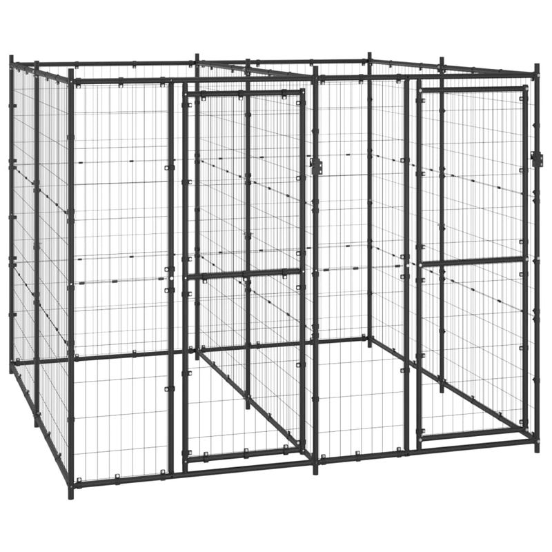 vidaXL niche pour chiens Acier
