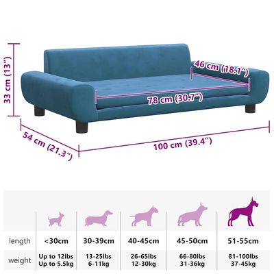 vidaXL lit pour chien Velours