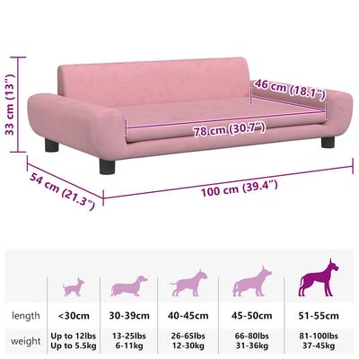 vidaXL lit pour chien Velours