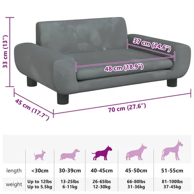 vidaXL lit pour chien Velours