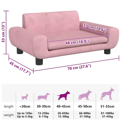 vidaXL lit pour chien Velours