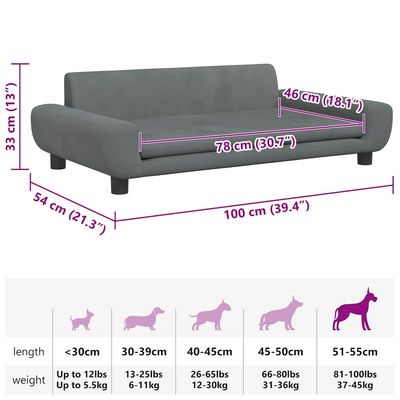 vidaXL lit pour chien Velours
