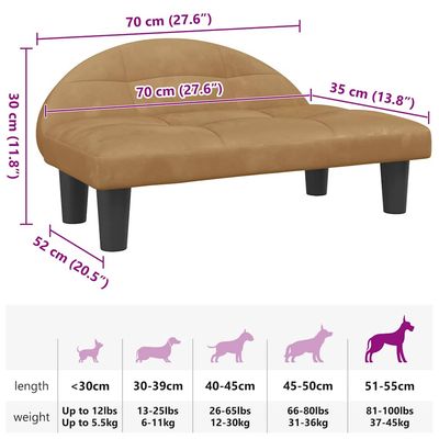 vidaXL lit pour chien Velours