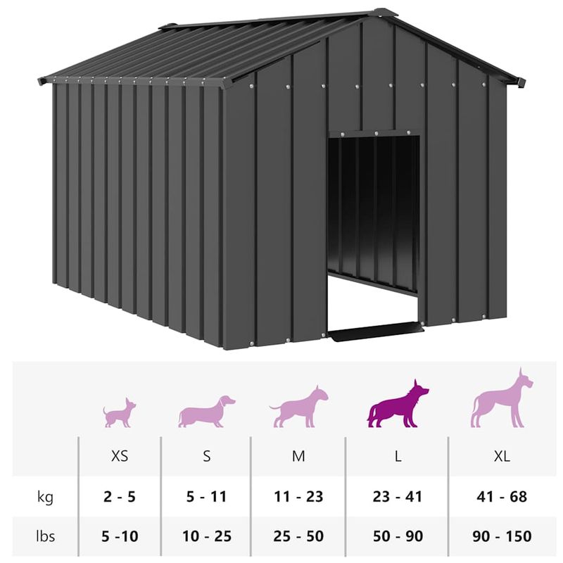 vidaXL niche pour chien Acier