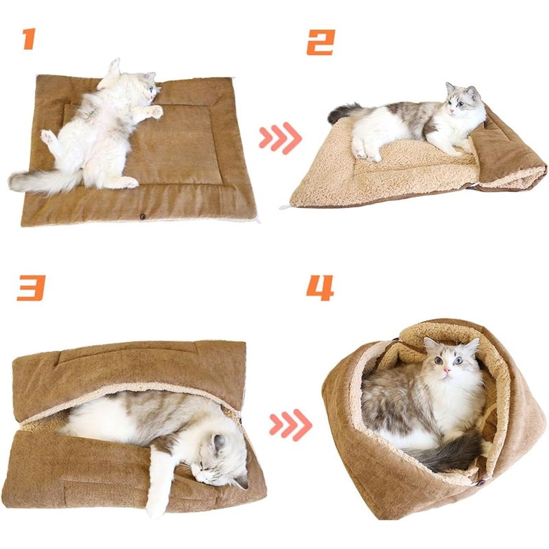 Pawzy Niche pliable pour chaton - coussin respirant et chaud