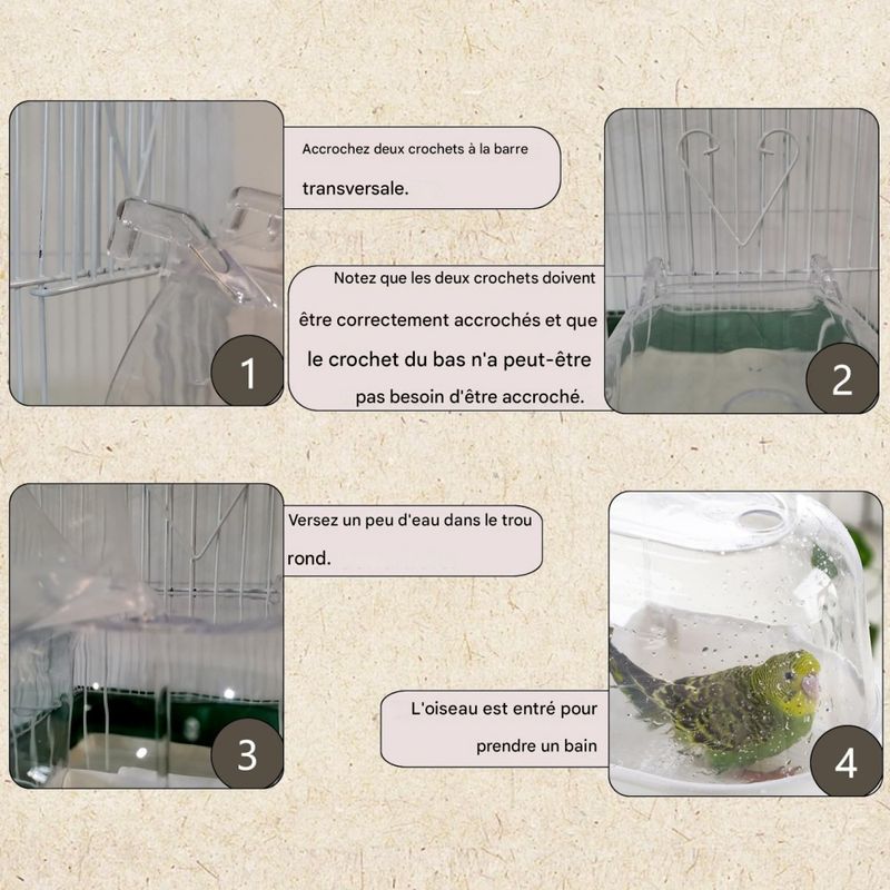 Pawzy Bain d'oiseaux pour petits oiseaux